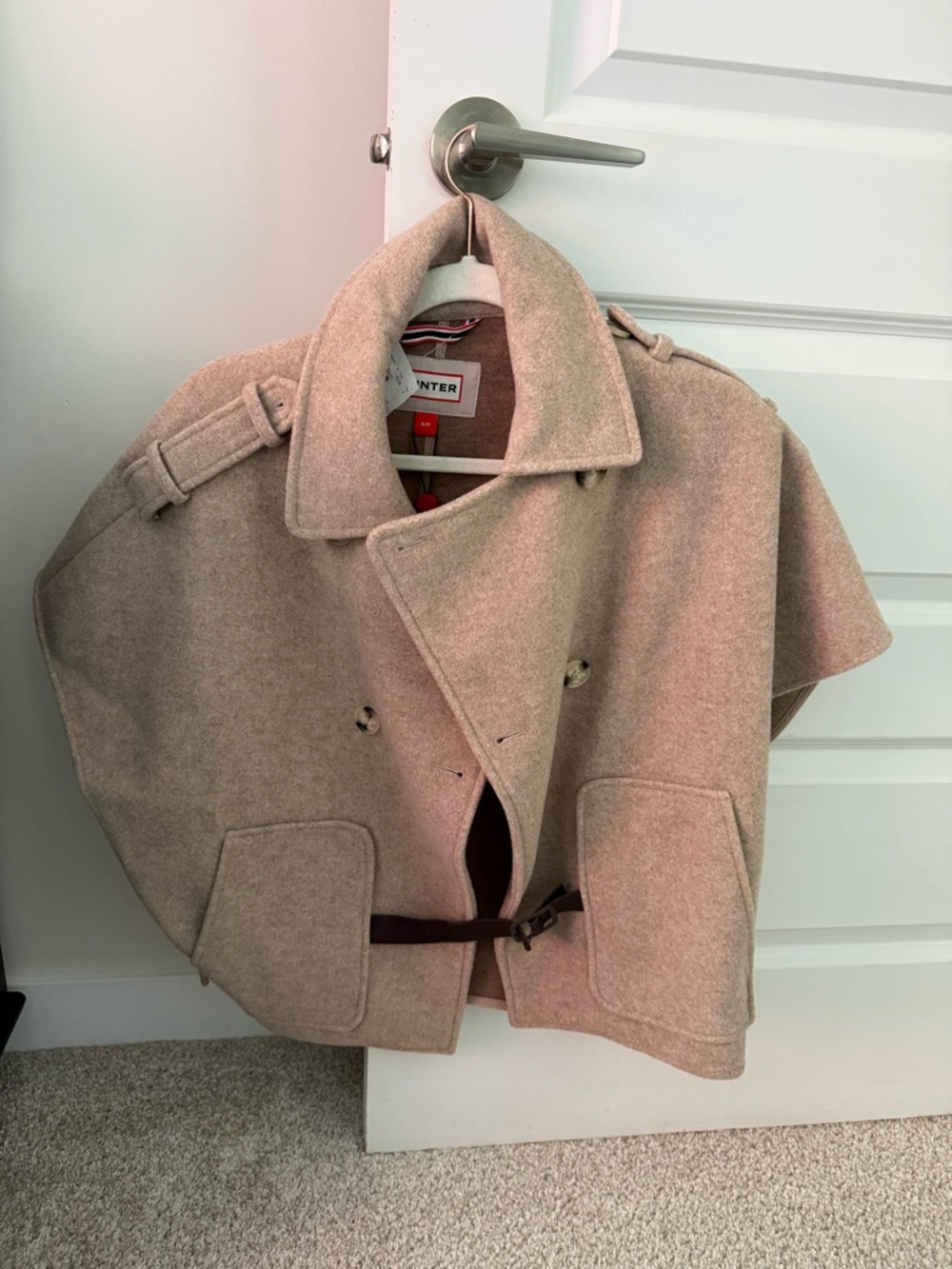 Hunter Bat Wing Cape Jacket in Beige